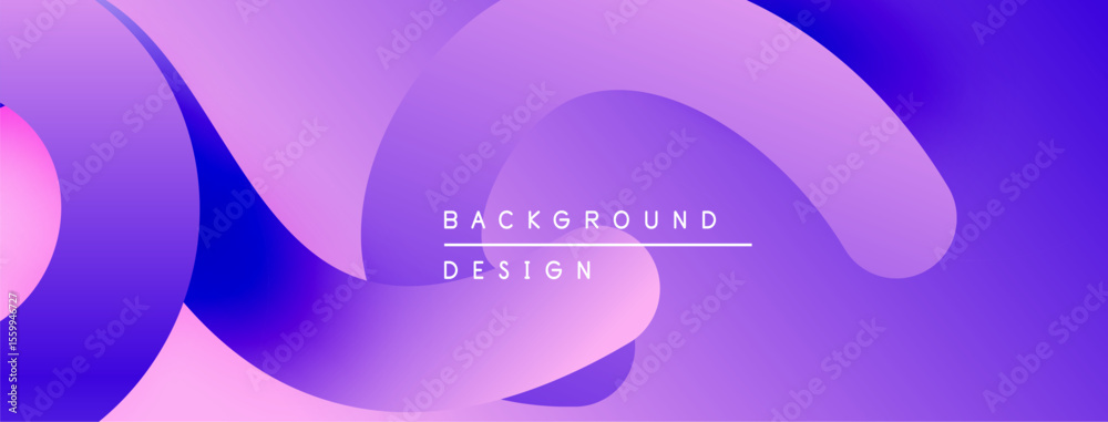Poster Abstract purple background. Overlapping shapes create dynamic visual effect. Modern design elements present smooth gradients.