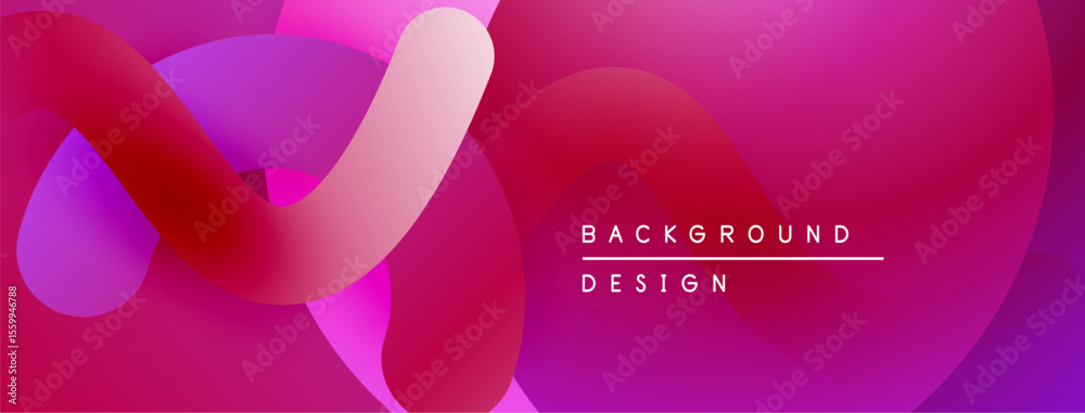Poster Abstract pink, purple gradients overlap. Modern design elements create dynamic visual texture. Background features text background, design.