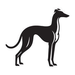 A versatile Greyhound design asset, offering a clean, modern vector - Greyhound silhouette - Greyhound Vector - Silhouette of Greyhound - dog silhouette

