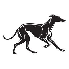 A dynamic Greyhound dog artwork, capturing the breed's athletic nature - Greyhound silhouette - Greyhound Vector - Silhouette of Greyhound - dog silhouette

