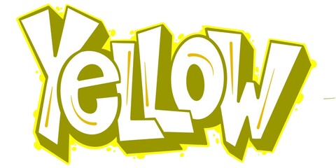 yellow graffiti, yellow letter illustration with unique simple graffiti pattern