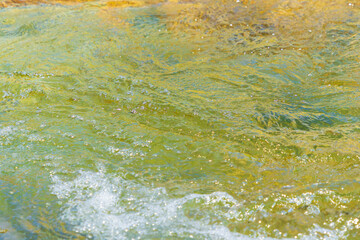 初夏の水辺　清流の流れ水面のアップ　201