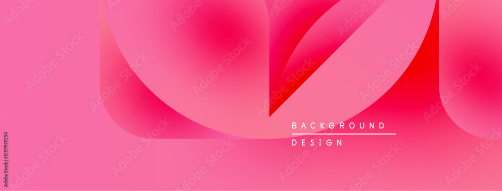 Poster Abstract pink design. Smooth curves, gradients create modern aesthetic. Text reads background design. Minimalist composition.