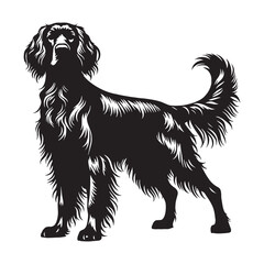 Displaying a distinctive Irish Setter dog shape, embodying its unique presence - Irish Setter silhouette - Irish Setter Vector - Silhouette of Irish Setter - dog vector

