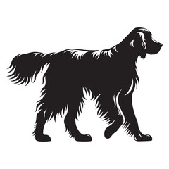 A vibrant Irish Setter dog artwork, capturing the breed's lively nature - Irish Setter silhouette - Irish Setter Vector - Silhouette of Irish Setter - dog silhouette

