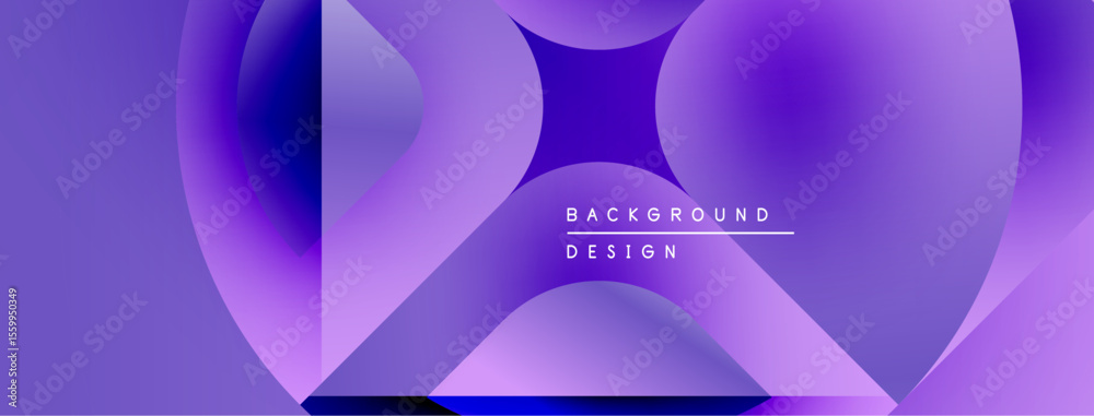 Poster Abstract purple background. Fluid shapes overlap, creating dynamic visual effect. Text reads background design. Modern, minimalist style.