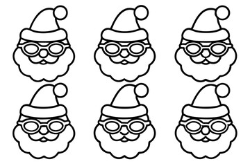 Santa Eyewear Collection Minimal Line Art Vector