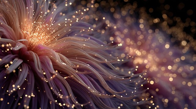 Fiber optic bloom with bokeh