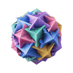 Abstract Colorful Origami Sphere - Geometric