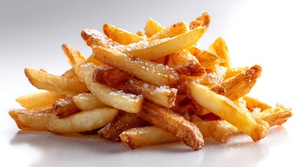 Golden fried potatoes pile
