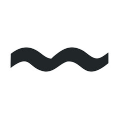 Wavy line symbol on white background.