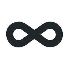 Minimalist infinity symbol in black and white design.