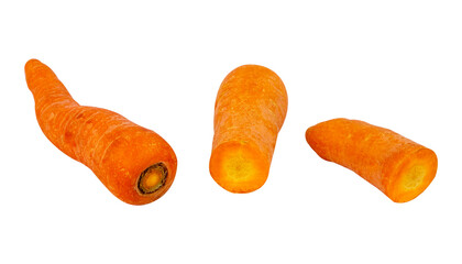 fresh cut carrot isolated on white background