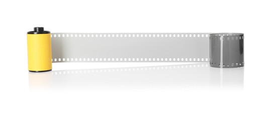 Roll of photographic film isolated on white