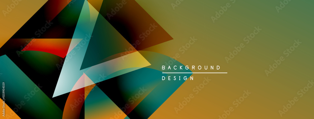 Leinwandbilder Abstract geometric shapes overlap, creating vibrant color gradients. Modern design elements suggest dynamic visual experience.