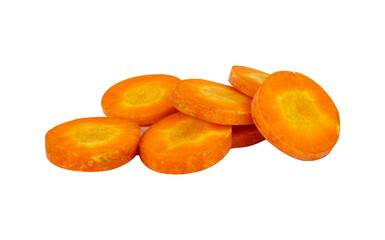 sliced carrots isolated on white
