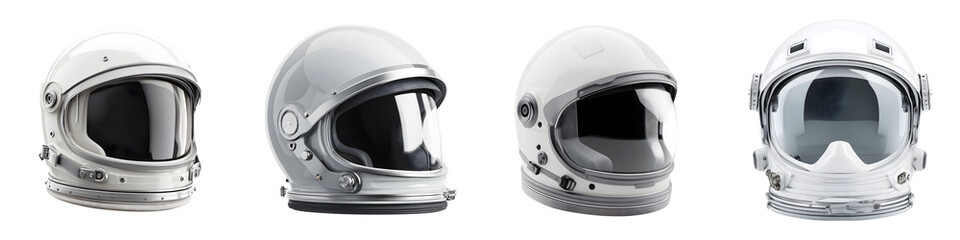 Fototapeta premium Space Helmet Collection Isolated on White Background