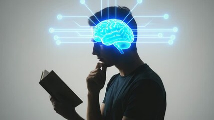 Conceptual representation of human brain activity while reading a book - Powered by Adobe