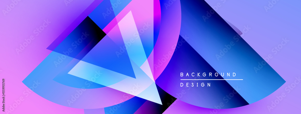 Aufkleber abstract shapes overlap, creating vibrant purple, blue gradients. modern design elements suggest dyn