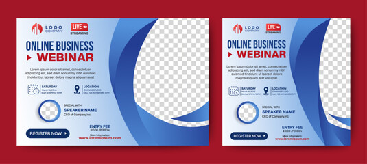 Digital marketing live webinar and corporate social media post template
