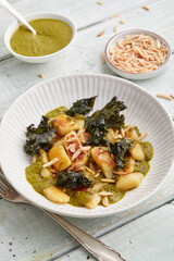 Gnocchi with kale sauce 