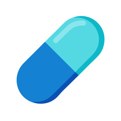 Modern Flat Capsule Pill Icon, Medicine and Healthcare Element