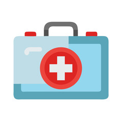 Obraz premium Flat Style Detailed First Aid Kit Emergency Medical Equipment Icon