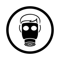 mandatory safety signs icon_fullface respiratory must be worn with frame round shapes
