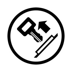 mandatory safety signs icon_pull key with frame round shapes