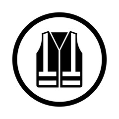 mandatory safety signs icon_wear reflective vest with frame round shapes