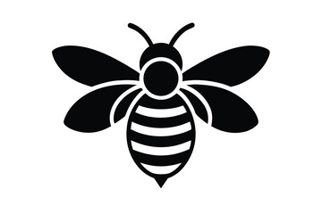  vector bee icon on the white background