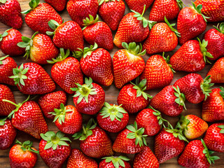 Delicious seamless pattern made of strawberries. Tasty food background