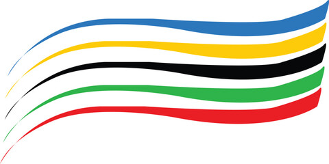 Abstract Olympic colourful line background vector with some copy space area