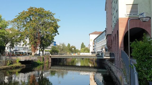 River and Buildings