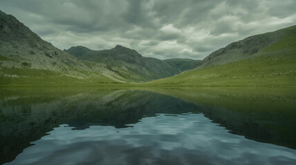 Serene Mountain Lake Reflection A Picturesque Landscape