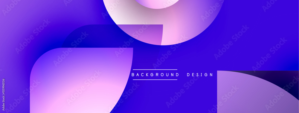 Poster Abstract fluid shapes, purple hues dominate. Modern design elements create dynamic visual impact. Background features gradient transitions.