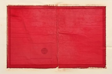 A piece of red paper texture backgrounds white background tablecloth.