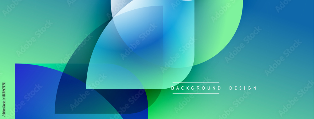 Leinwandbilder abstract gradients overlap, creating dynamic visual effect. blue, green hues dominate composition. m