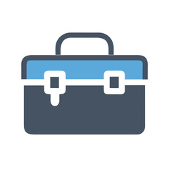 Modern Flat Design Business Briefcase Icon Symbol with Elegant Style