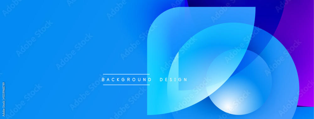 Poster Abstract blue background. Overlapping shapes create dynamic visual effect. Modern design suitable for digital projects.