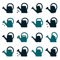 Varied Watering Can Silhouettes: A Collection of Garden Irrigation Icons