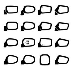 Variety of Car Exterior Sideview Mirrors Illustrated