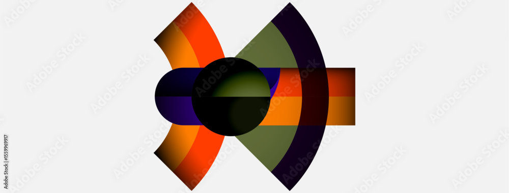 Leinwandbilder Abstract colorful design. Circular shapes overlap creating dynamic visual effect. Gradient hues present vibrant composition. Simple, modern.