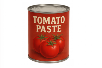 Tomato paste can isolated on transparent background