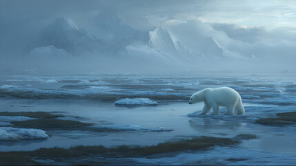 Naklejka premium Arctic Wildlife in Fragile Ecosystem