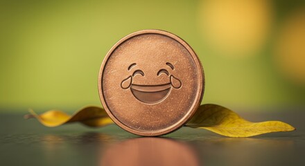 coin with emoji symbol