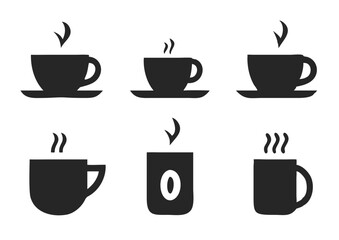 Coffee cup icons set. Vector illustration