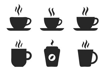 Coffee cup icons set. Vector illustration