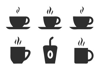 Coffee cup icons set. Vector illustration