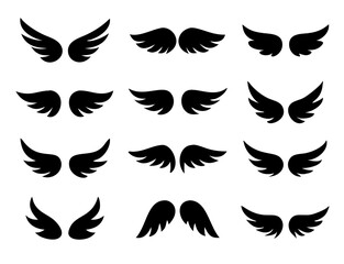 Wings logo set. Vector illustration